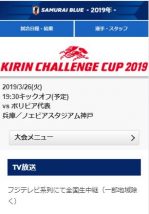 キリンチャレンジカップ2019の放送地域