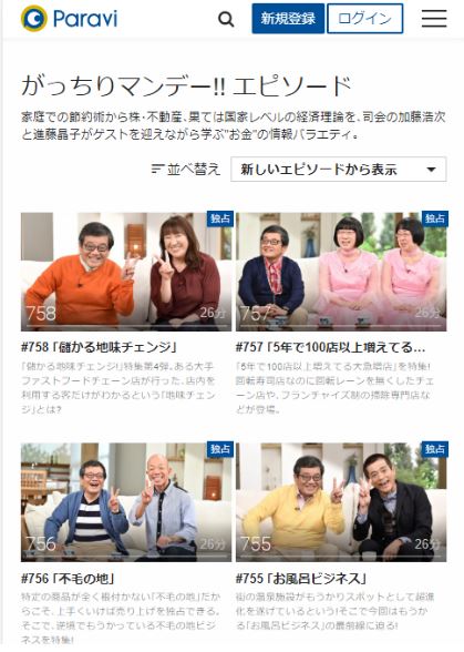 がっちりマンデーの見逃し配信動画を無料視聴 バックナンバー 過去